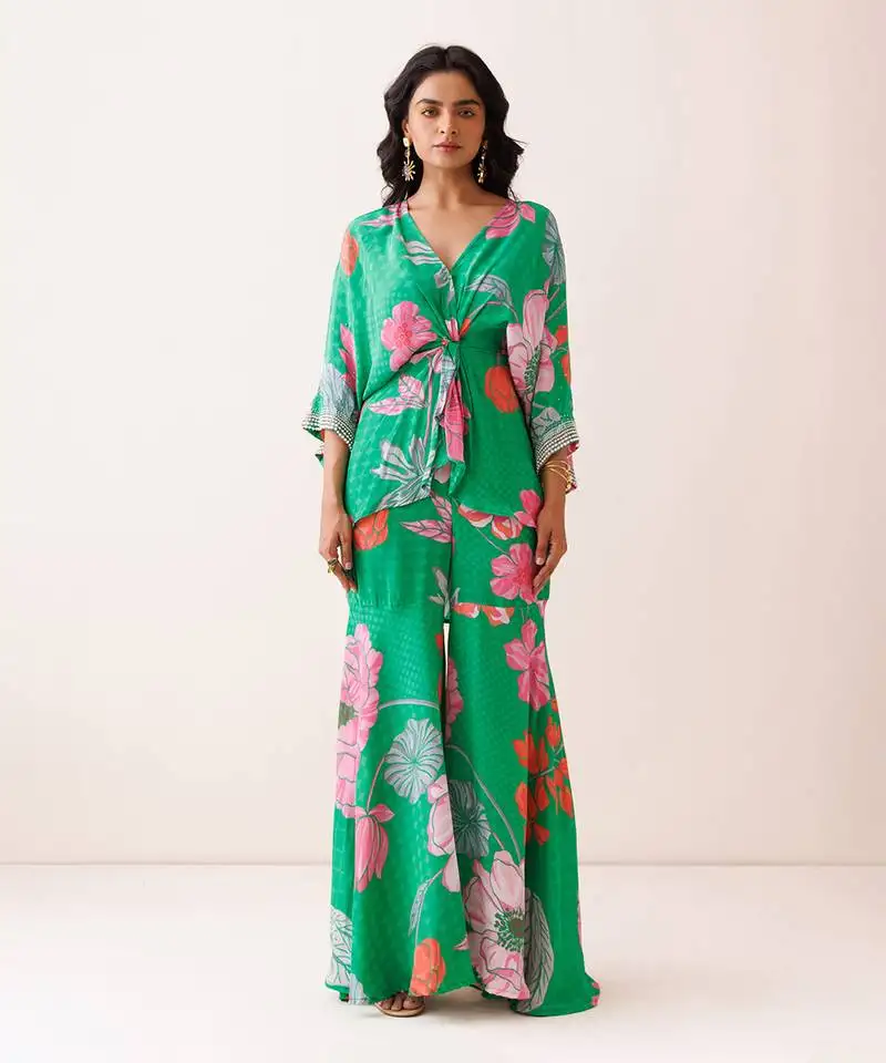 Green crepe co-ord set