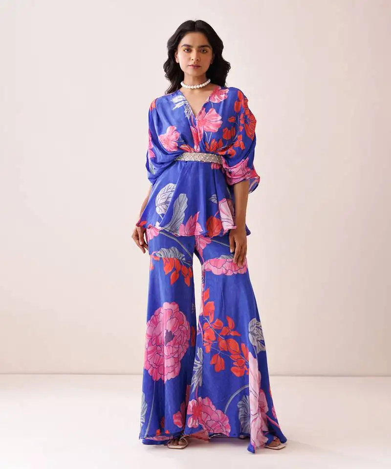 Blue crepe co-ord set