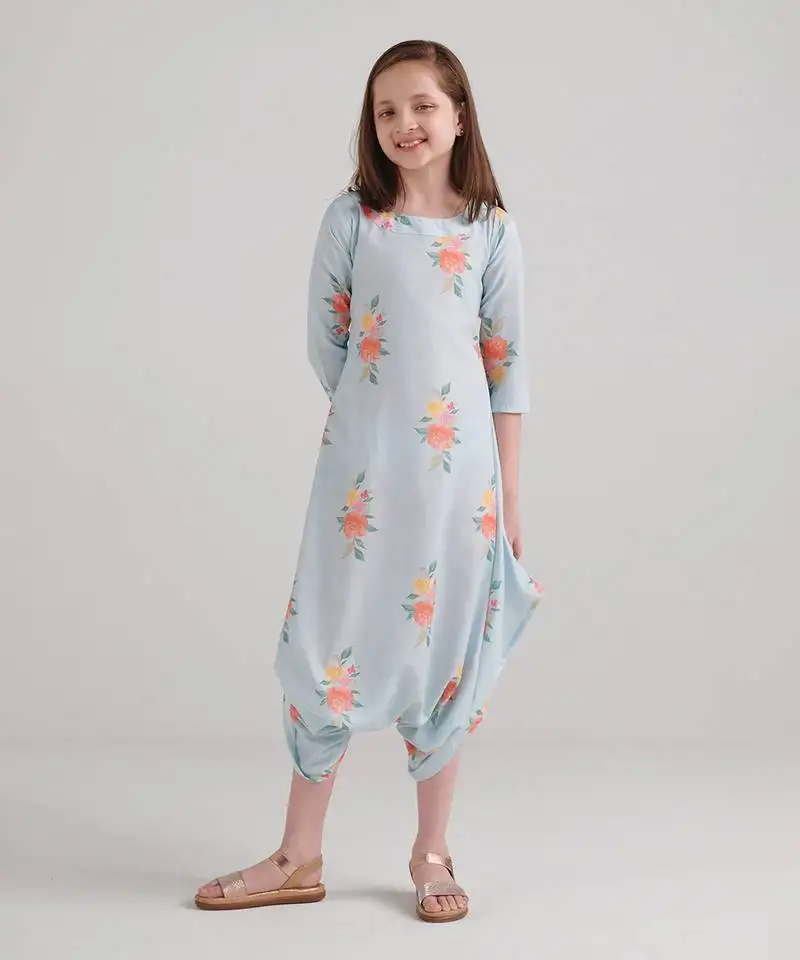 Baby blue dhoti jumpsuit kids