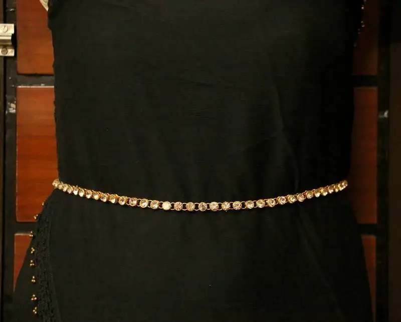 White zircon    waist-belt