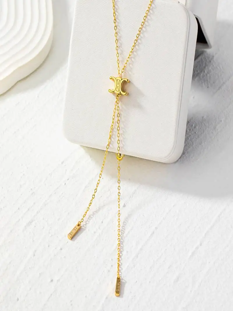18k plated tassel long necklace