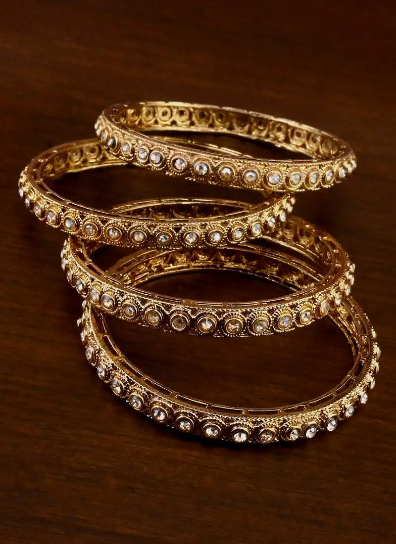 Antique look zircon stone bangles bd704