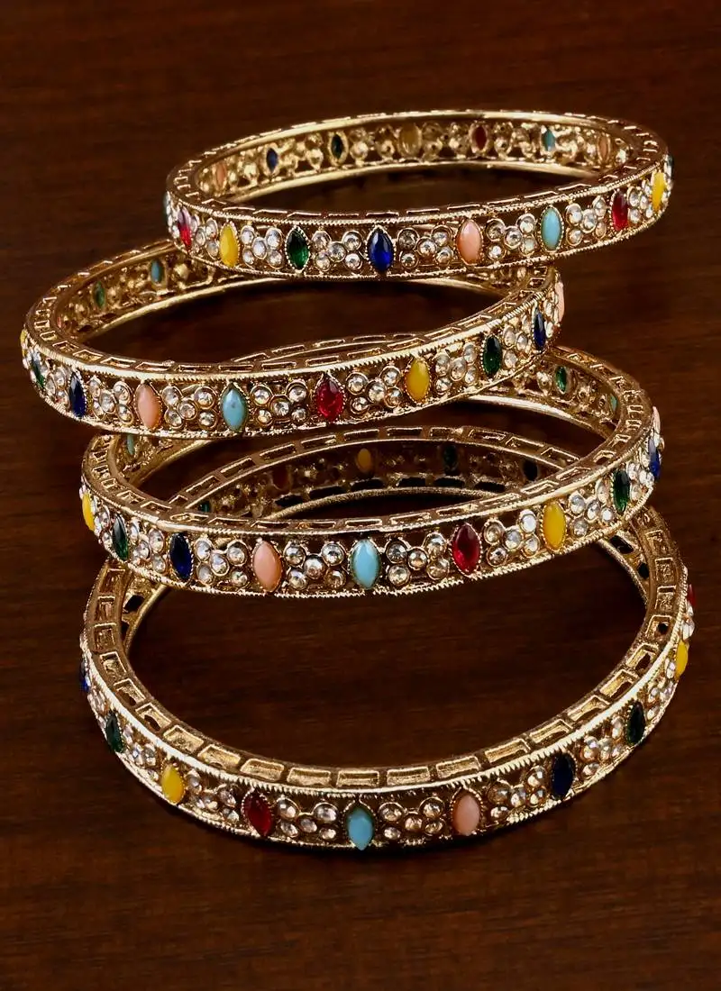 Antique multicolored stone bangles bd707