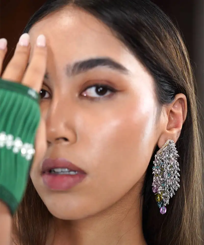 Multicolor nebula glitter earrings