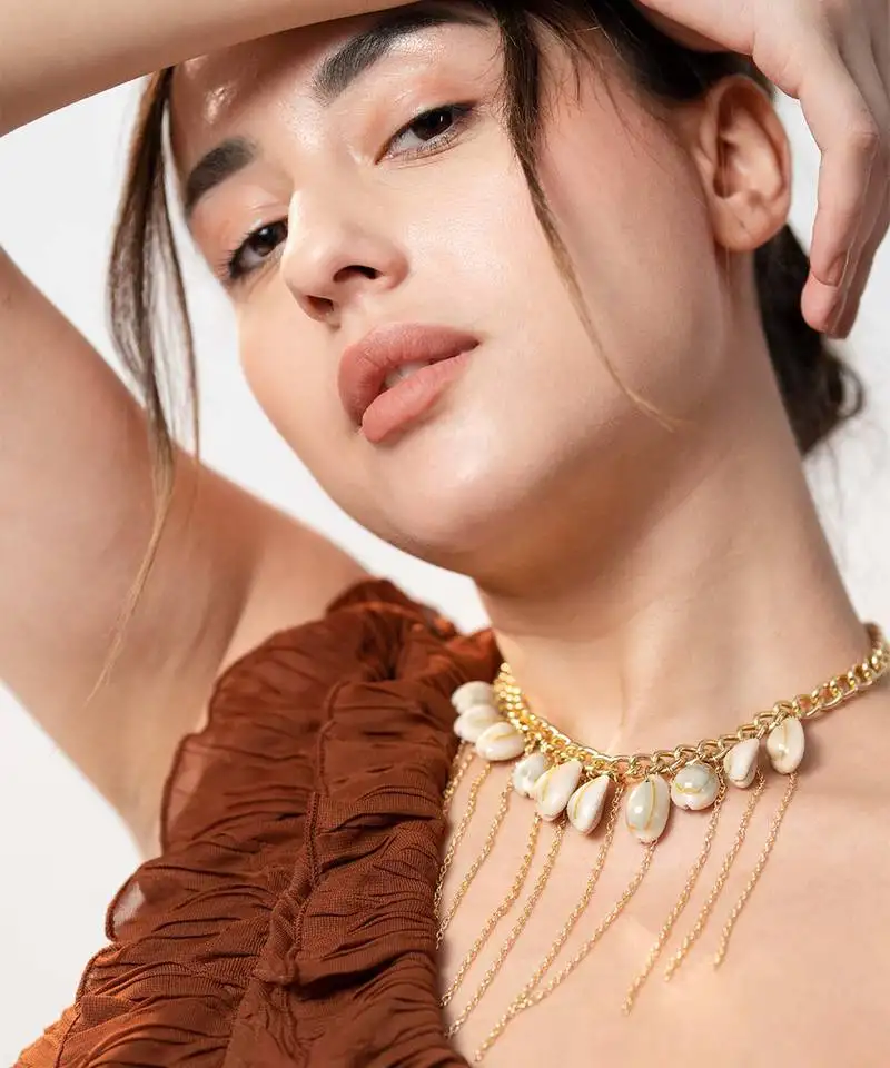 White coastal charm necklace