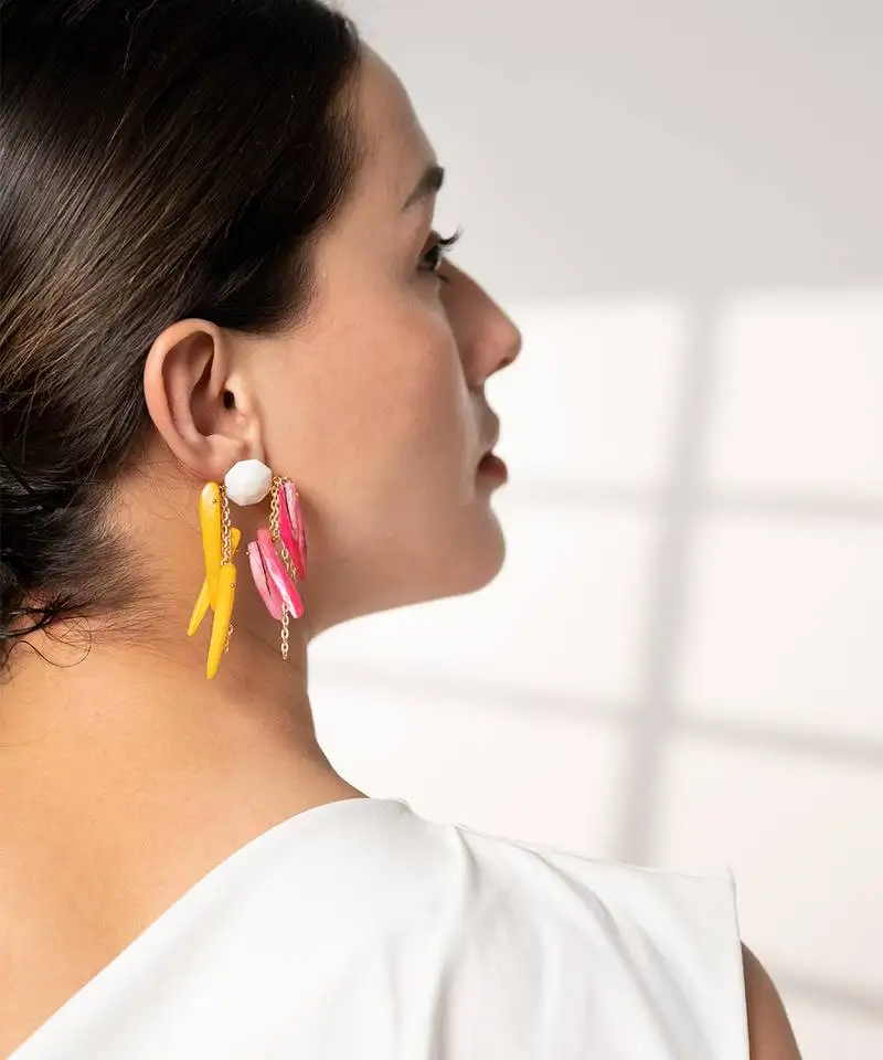 Yellow sunset blooms earrings