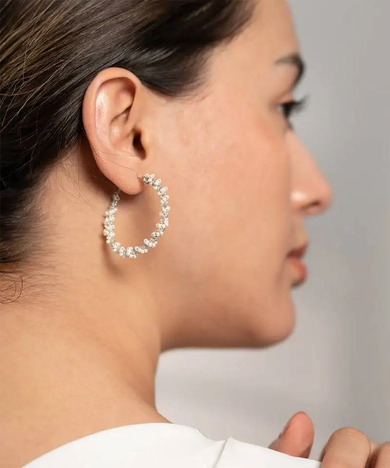 Silver whimsical swirl earrings