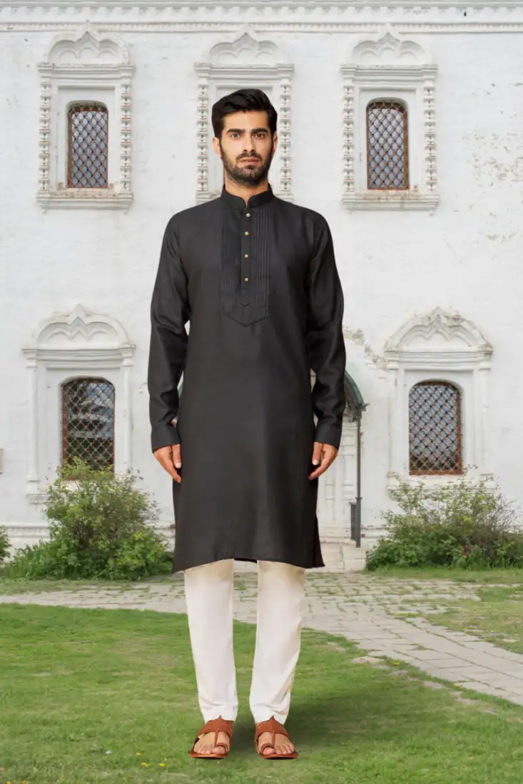 Yellow embroidered georgette islamic kaftans