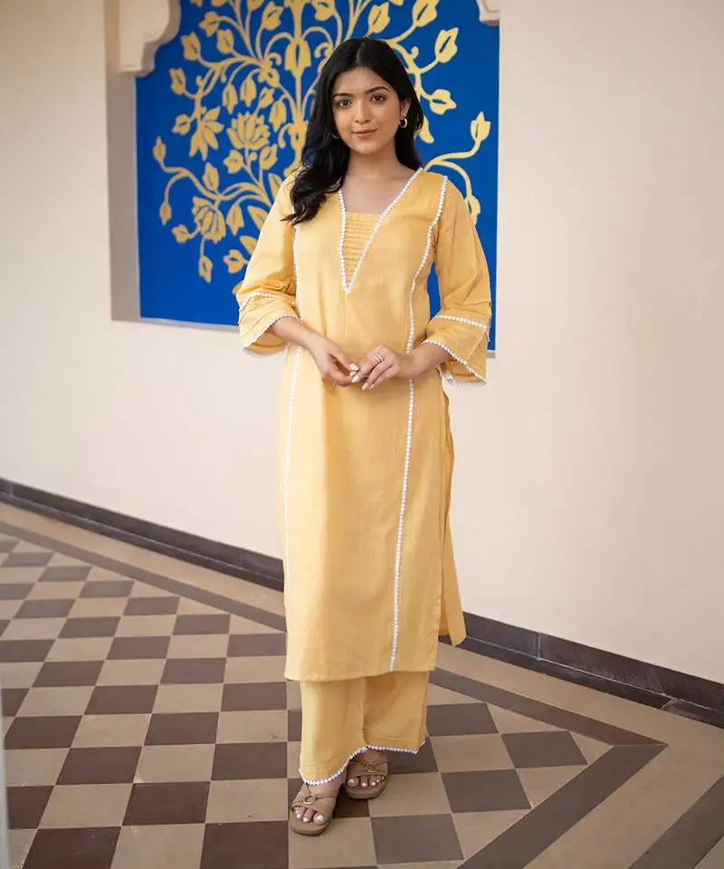 Classic yellow kurta set