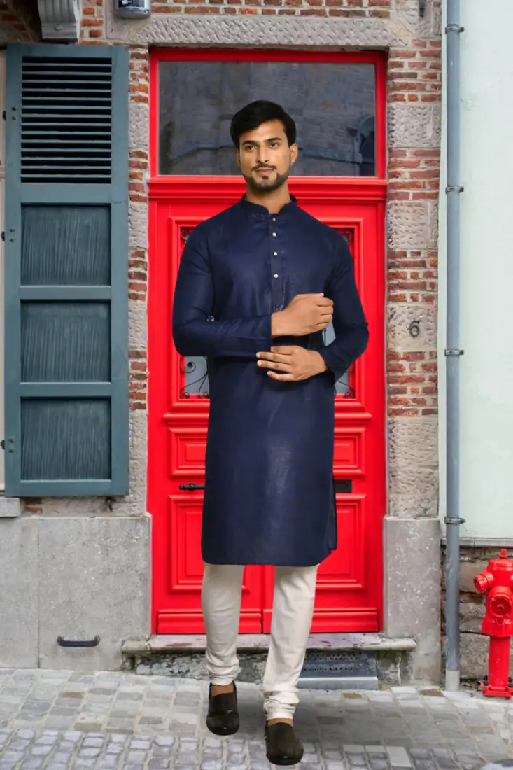 Grey embroidered art silk salwar with dupatta semi stitched