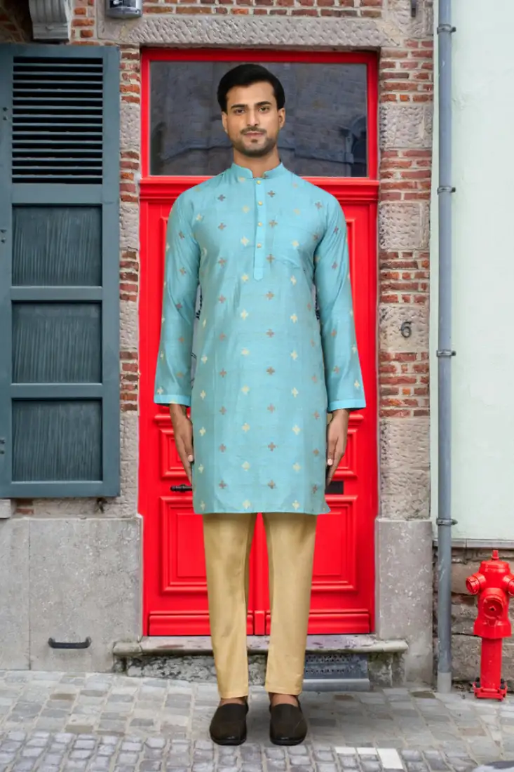 Black embroidered cotton salwar with dupatta semi stitched