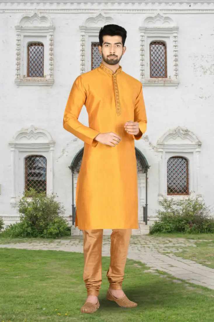 Green embroidered cotton salwar with dupatta semi stitched