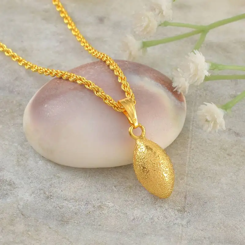 Brass gold nariyal shape coconut pendant gold