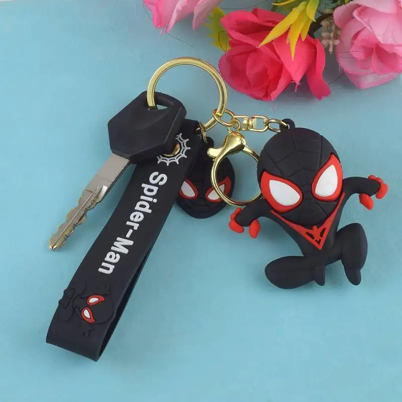 Polyvinyl spiderman keychain superhero keyring