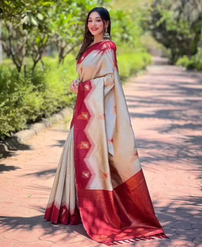 Woven design zari art silk banarasi saree