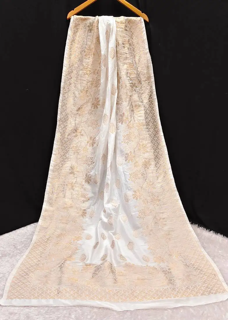 Women's jacquard silk floral design dupatta