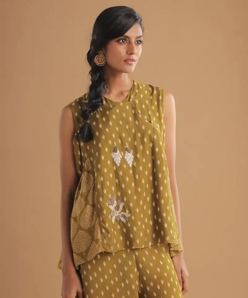 Zenith moss green palazzo set