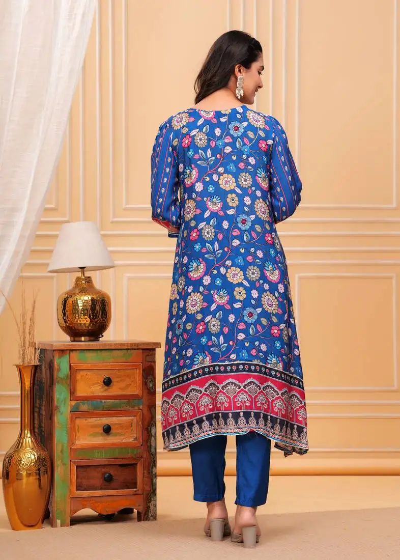 Cobalt premium muslin kurta set
