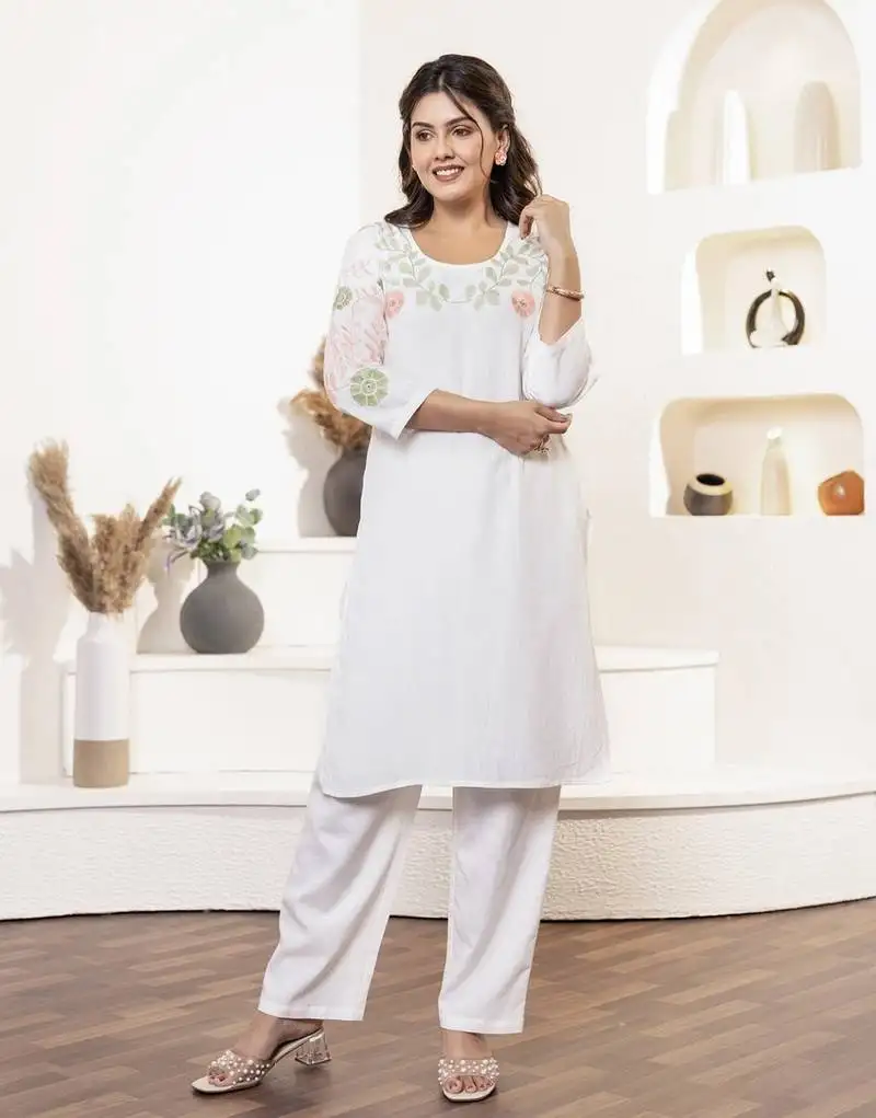 Angel embroidery kurta pant set