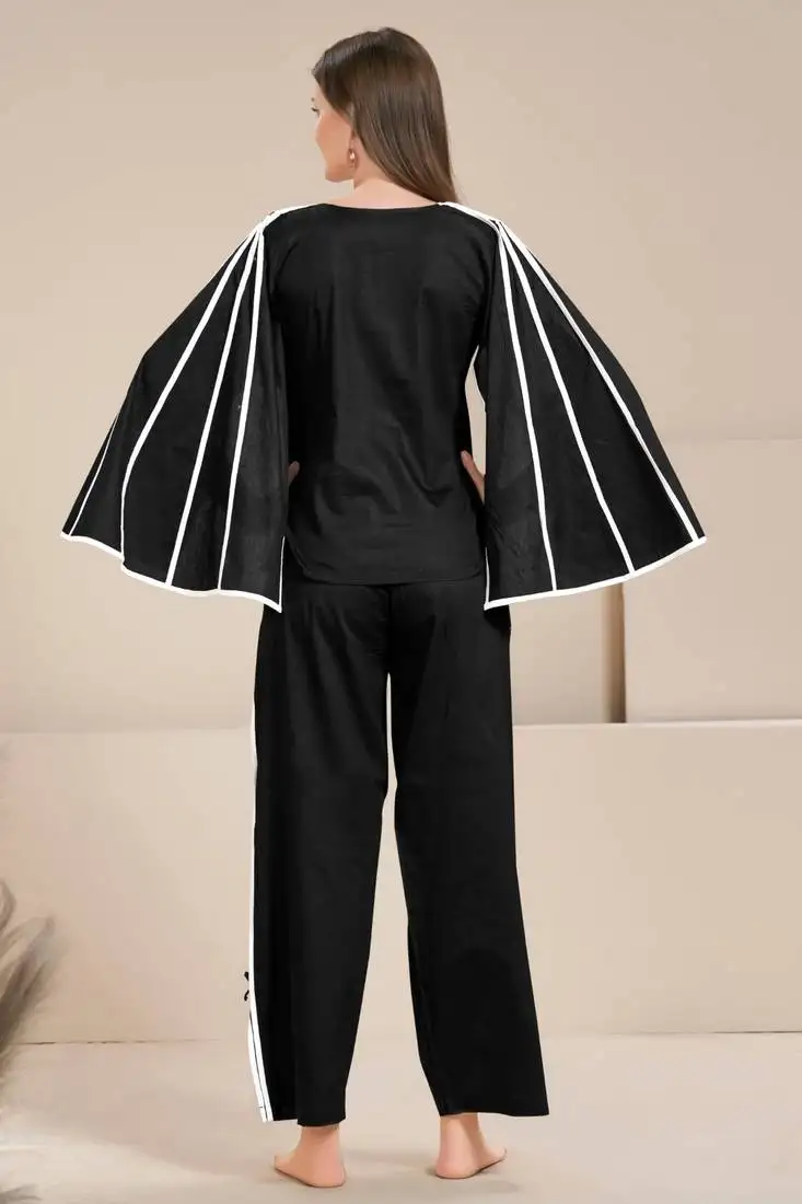 Black cape sleeves co-ord set