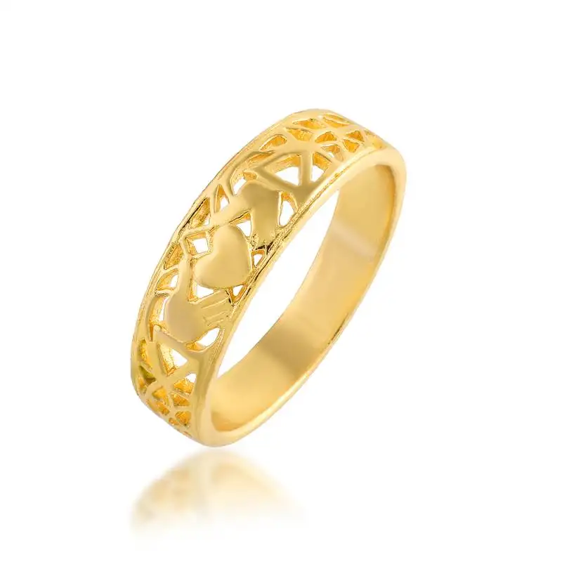 Brass gold heartshape challa finger ring