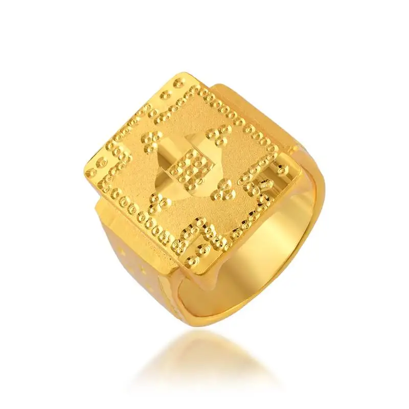 Brass gold men wedding engagement finger ring