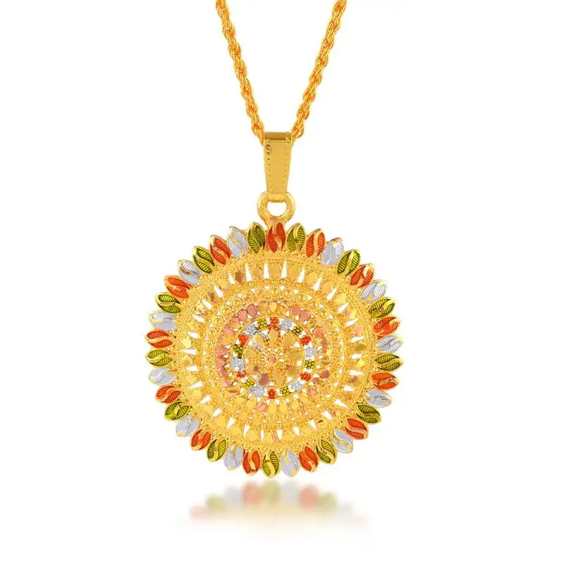 Brass gold meenakari handmade pendant set women