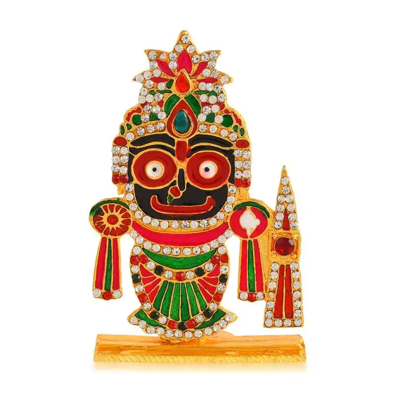 Brass gold meenakari cz jagannath idol stand murti figurine home d cor