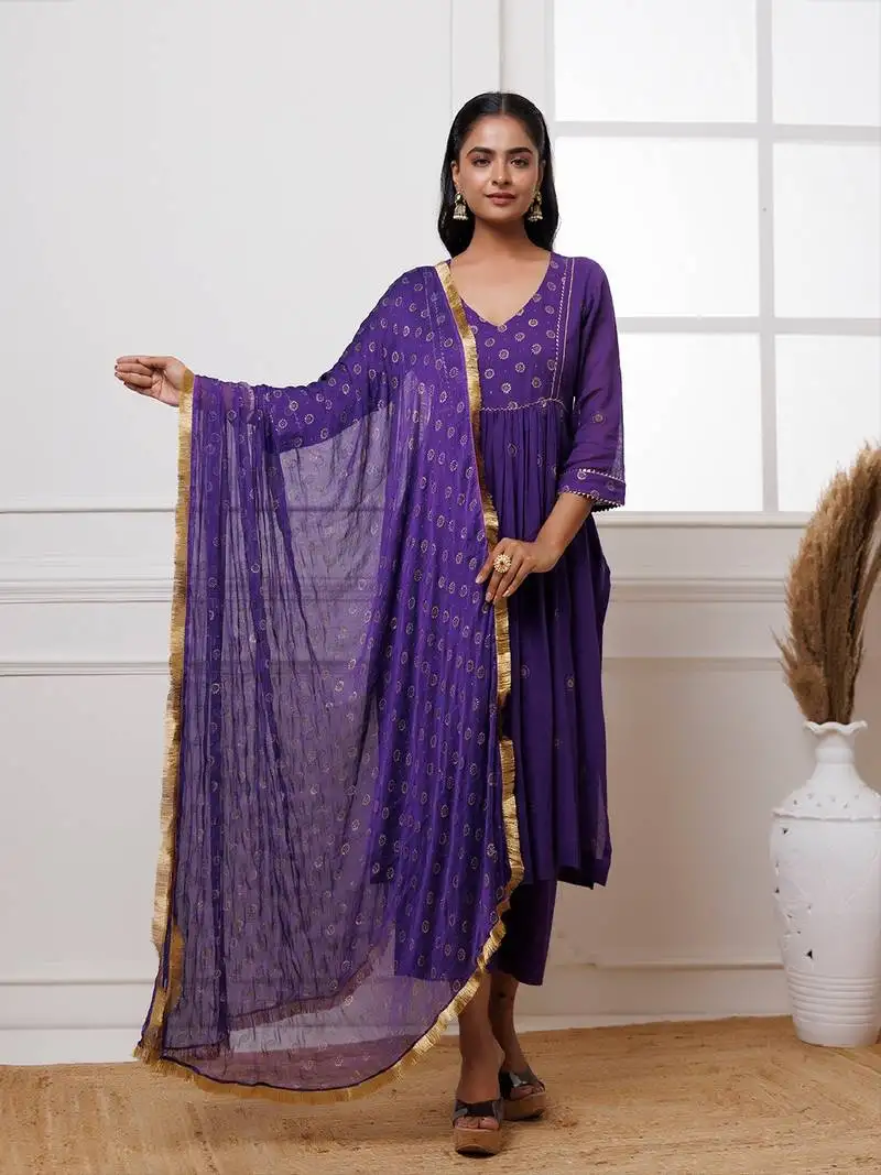 Violet rogan print suit set