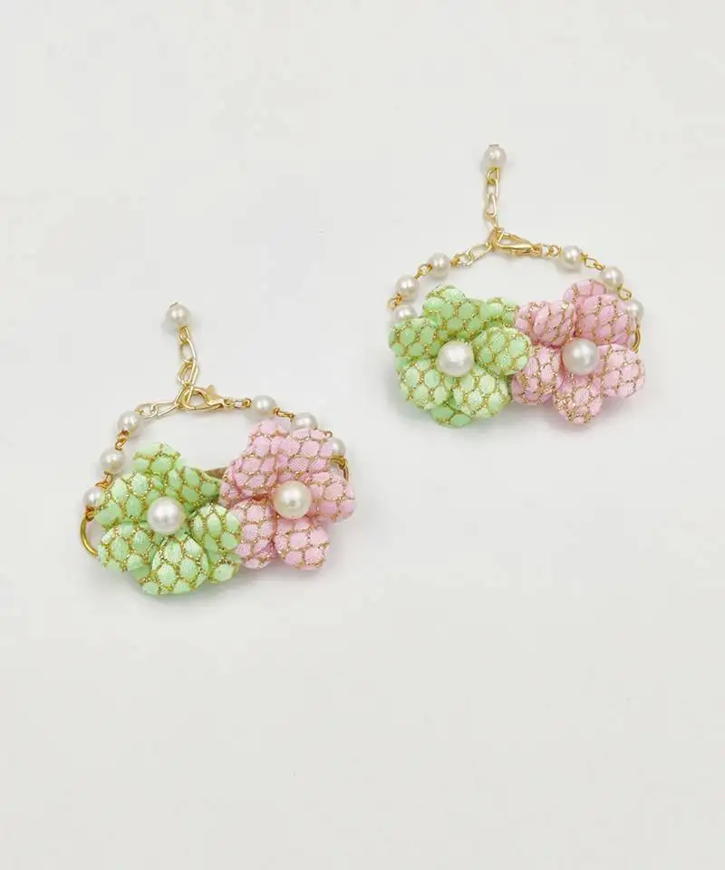 Masaba set of 2 bracelets - pink, green