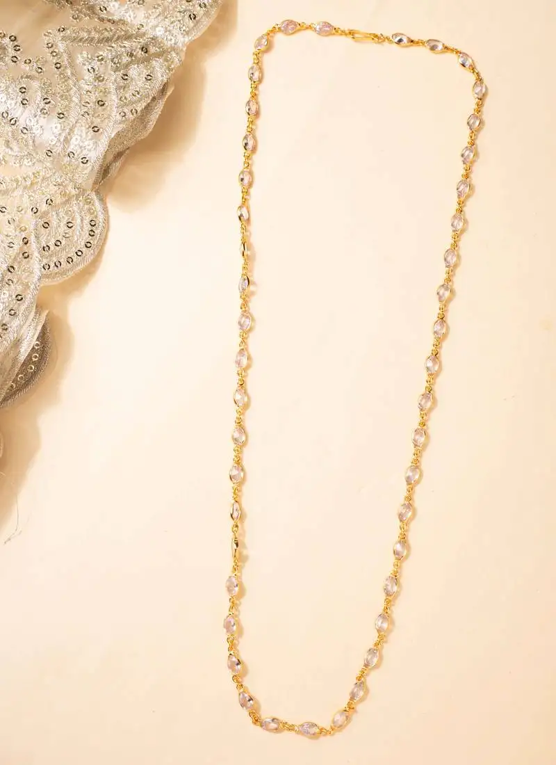 Art deco gold-tone glass necklace