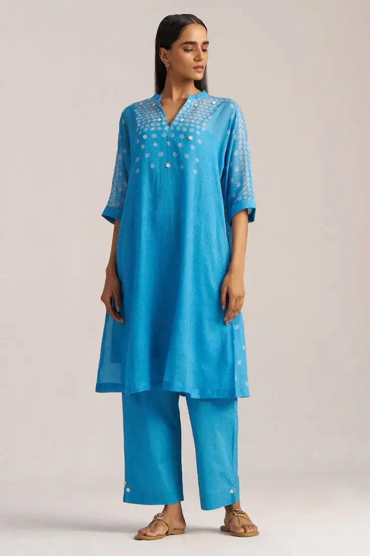 Heritage blue mal cotton co-ord set