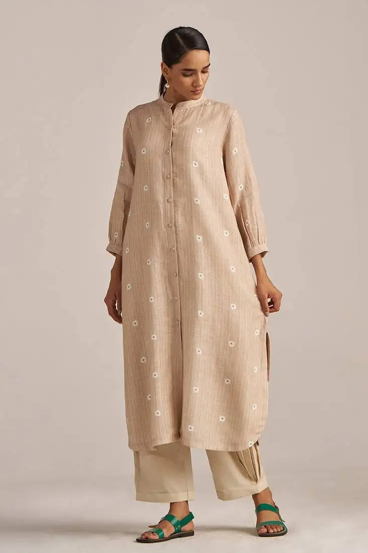 Beige and sesame linen co-ord set
