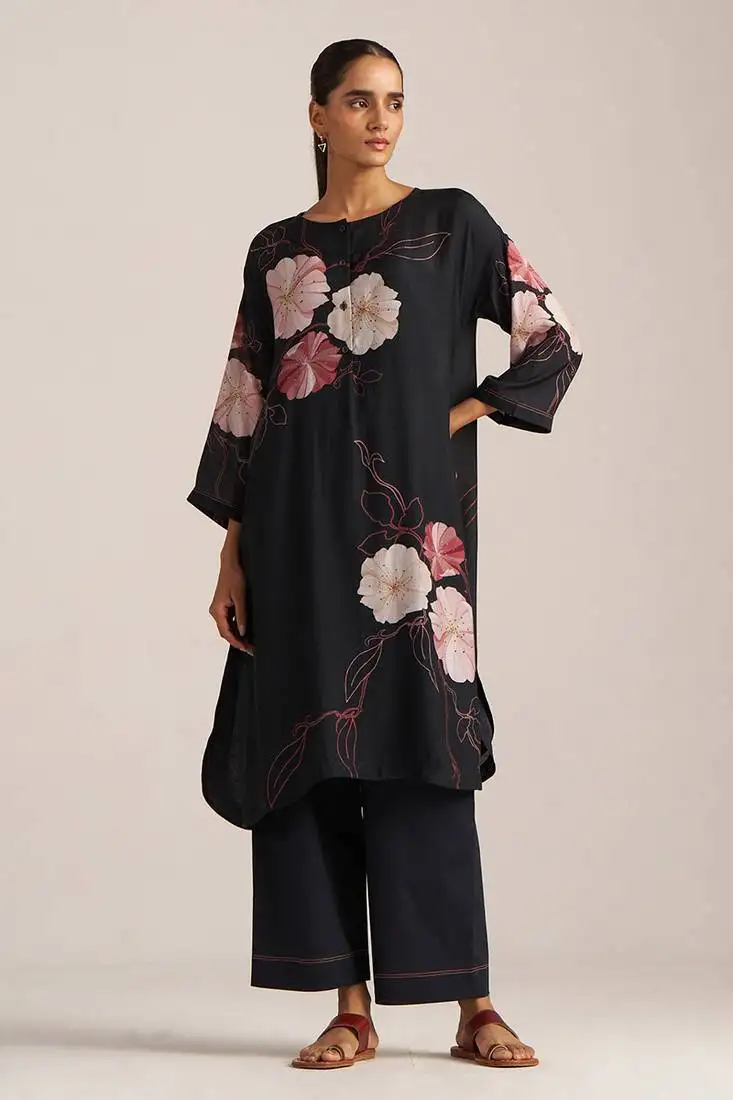 Black floral co-ord set