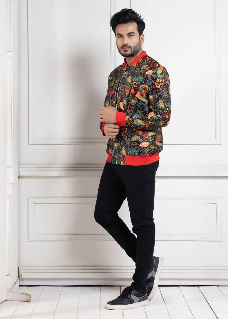 Botanical vibe bomber jacket