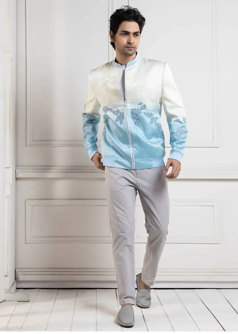 Azure bliss bomber jacket