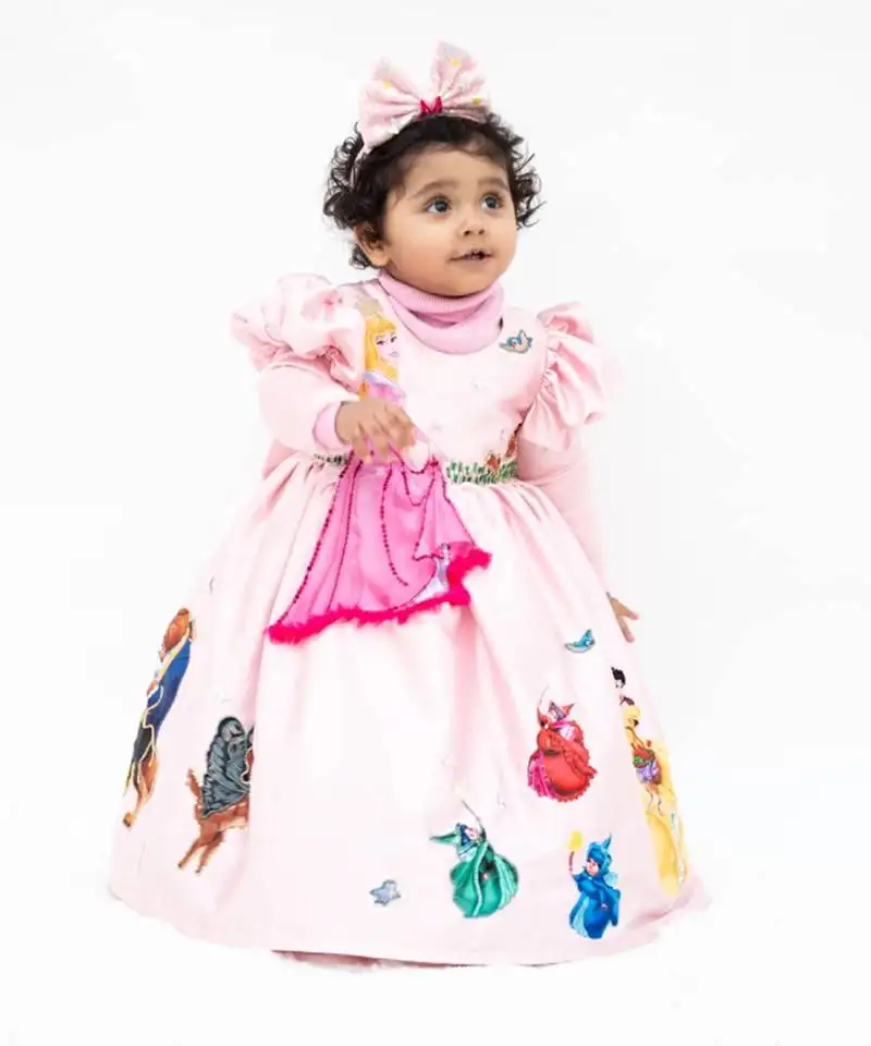 Baby pink satin gown