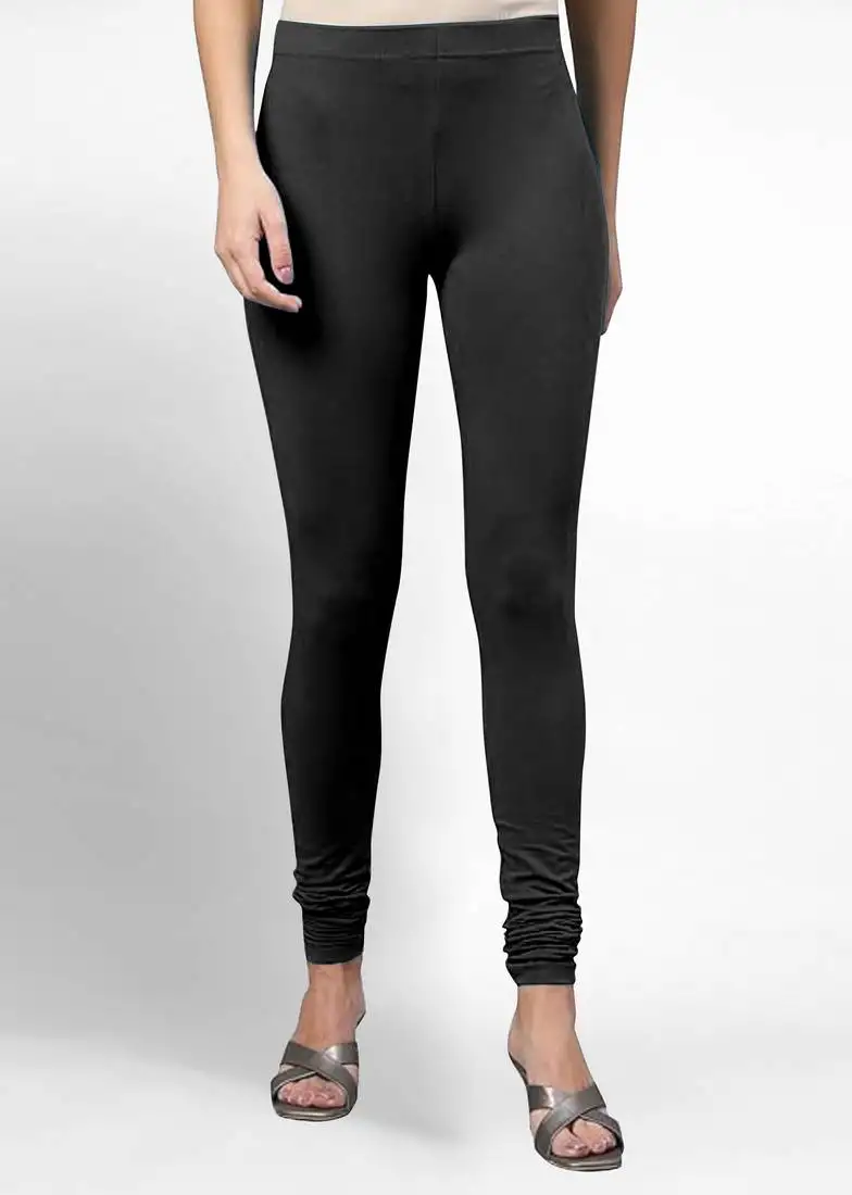Super combed cotton elastane stretch churidar length leggings with ultrasoft waistband